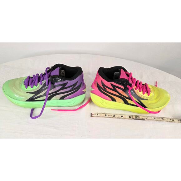 Rick & Morty PUMA MELO Basketball Shoes US Size 5.5 Neon Multi Color RARE Soles
